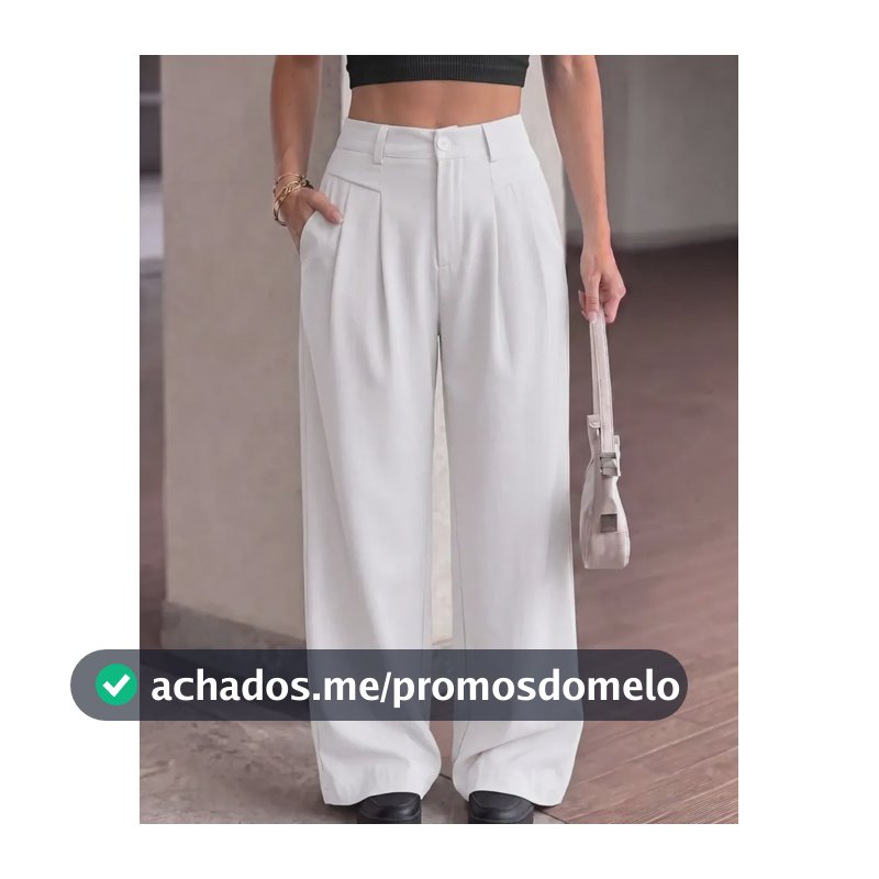 Calça Alfaiataria Feminina Wide Leg Pantalona Cós Alto Moda Off G