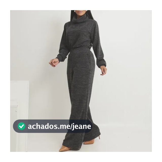 Conjunto Feminino Tricot Inverno Blusa Manga Longa E Calça