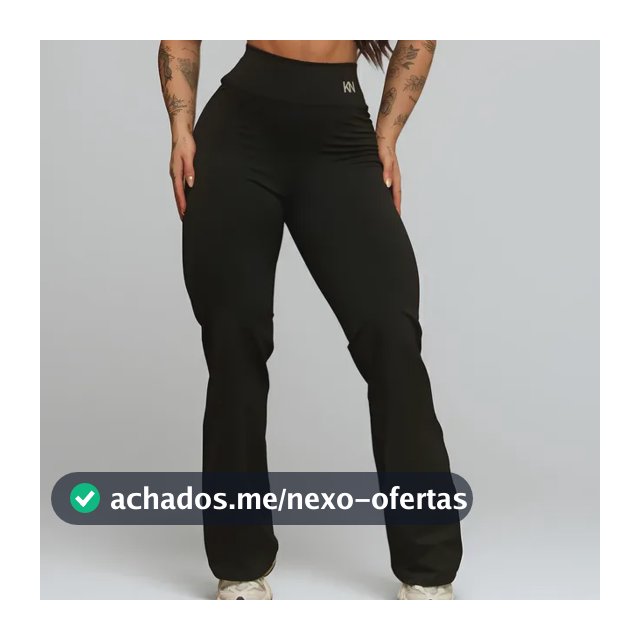 Calça Legging Leg Flare Academia Cós Alto Zero Transparência