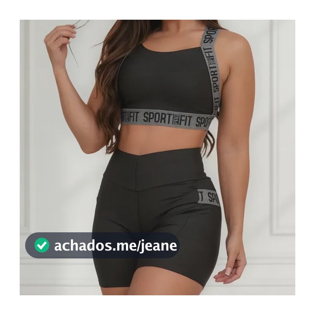 Conjunto Kit Academia Short E Top Fitness Crossfit Feminina