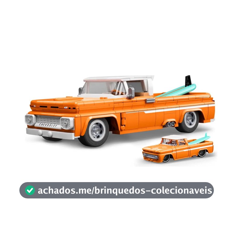 Blocos de Montar Caminhonete 1962 Chevy Pickup 858 peças Detalhes em Metal Mattel