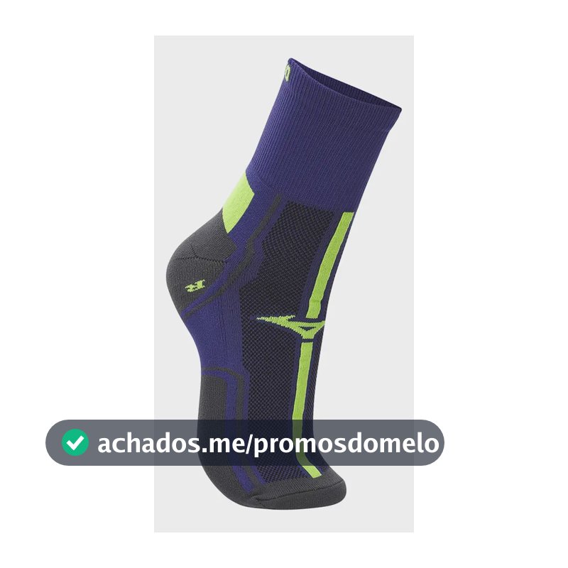 Meia Mizuno Performance Cano Médio Azul 33-38