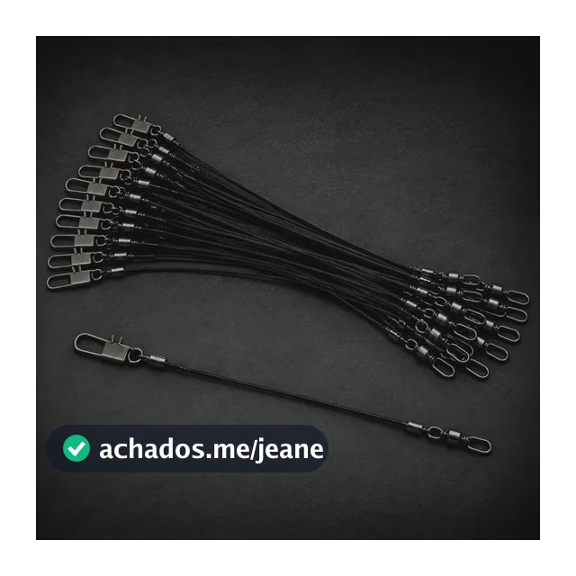 Kit 25 Chicote Pesca Cabo Aço 20cm Snap Girador