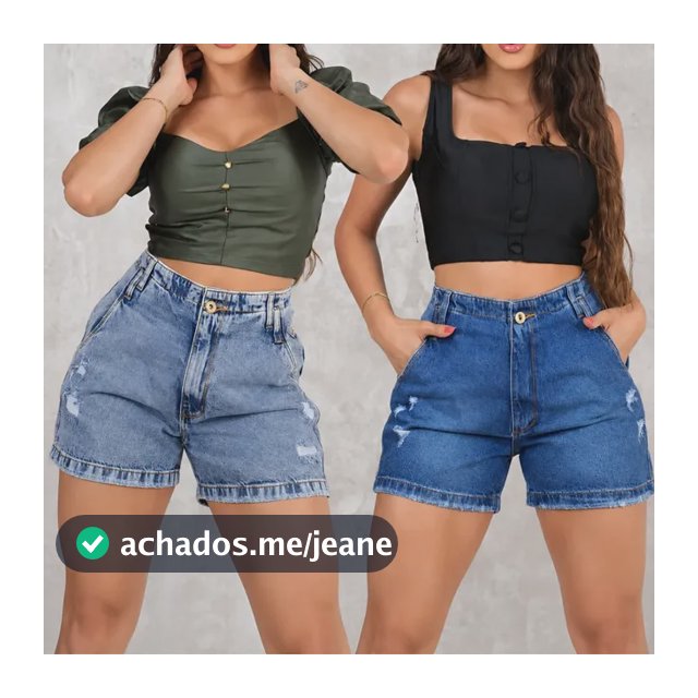 Kit 2 Bermuda Boyfriend Meia Coxa Cintura Alta Feminino
