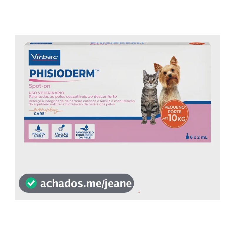 Phisioderm Spot On - 2 Ml 6 Pipetas - Virbac Pele E Pelagem