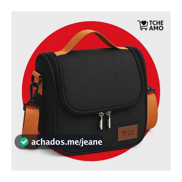 Bolsa Isotérmica Térmica Lancheira Marmita Sacola Para Academia Trabalho Escola E Passeios Alça Removivel Qualidade Tche Amo Cor Preta