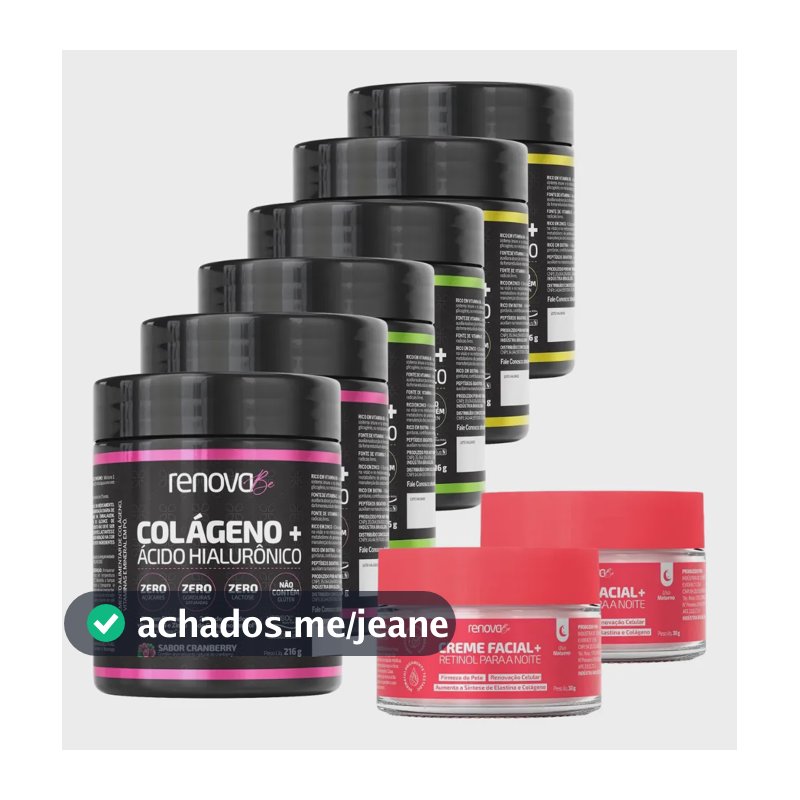 Kit Colágeno Verisol e Creme Facial Anti-Idade Renova Be