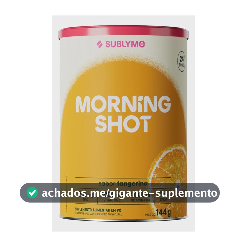 Suplemento Vitamínico Morning Shot com Vitaminas C e D - Sabor Tangerina - Classic Size (144g) - Sublyme
