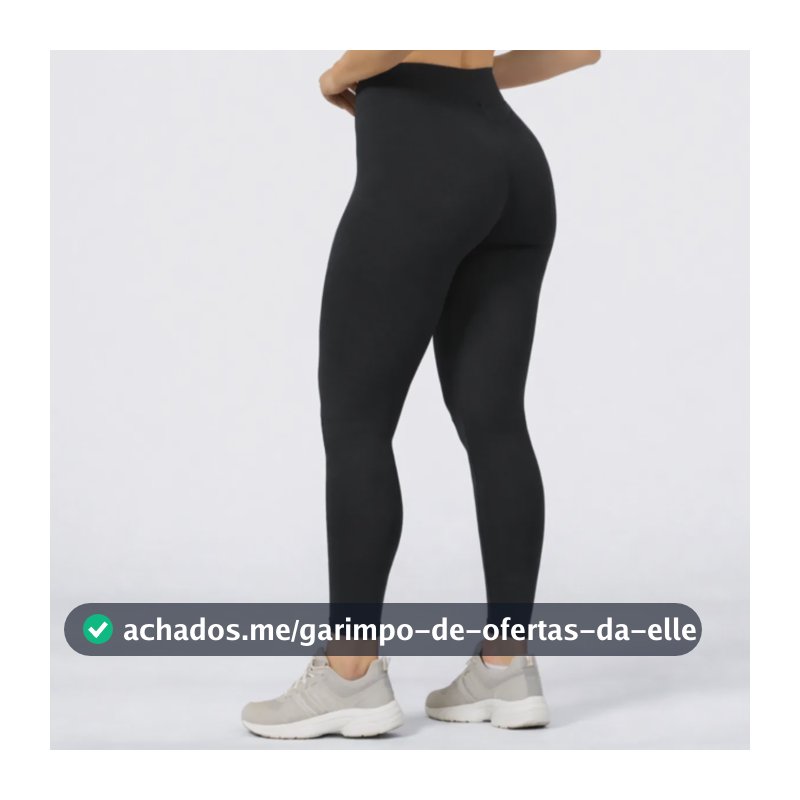 Calça Legging Academia Realça Curvas Selene Original Confort Preto Liso Liso G