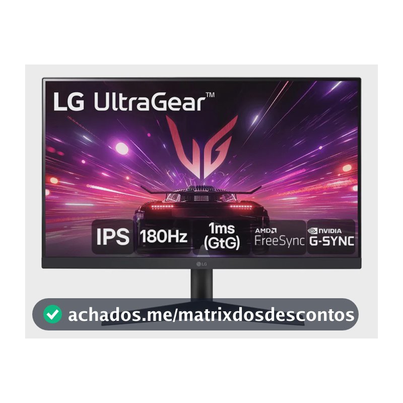 Monitor Gamer LG UltraGear 24”IPS Full HD 180Hz 1ms (GtG) NVIDIA G-SYNC AMD FreeSync HDR10 sRGB 99% HDMI DisplayPort, Preto- 24GS60F
