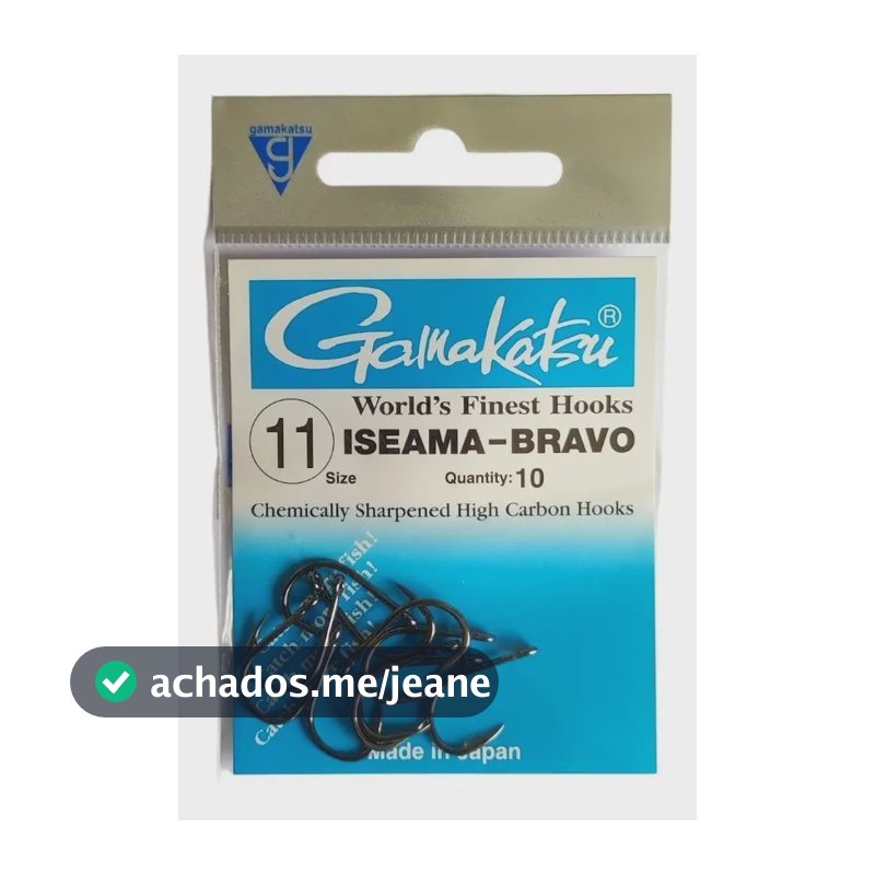 Anzol Gamakatsu Iseama Bravo Aço Carbono Tamanho 11 Pesca