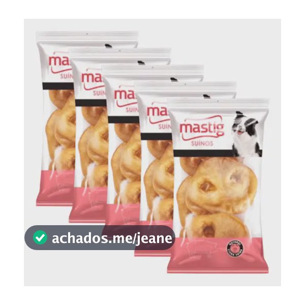 Kit 5 Petisco Natural Focinho Palito Suíno 2 Pç Mastig