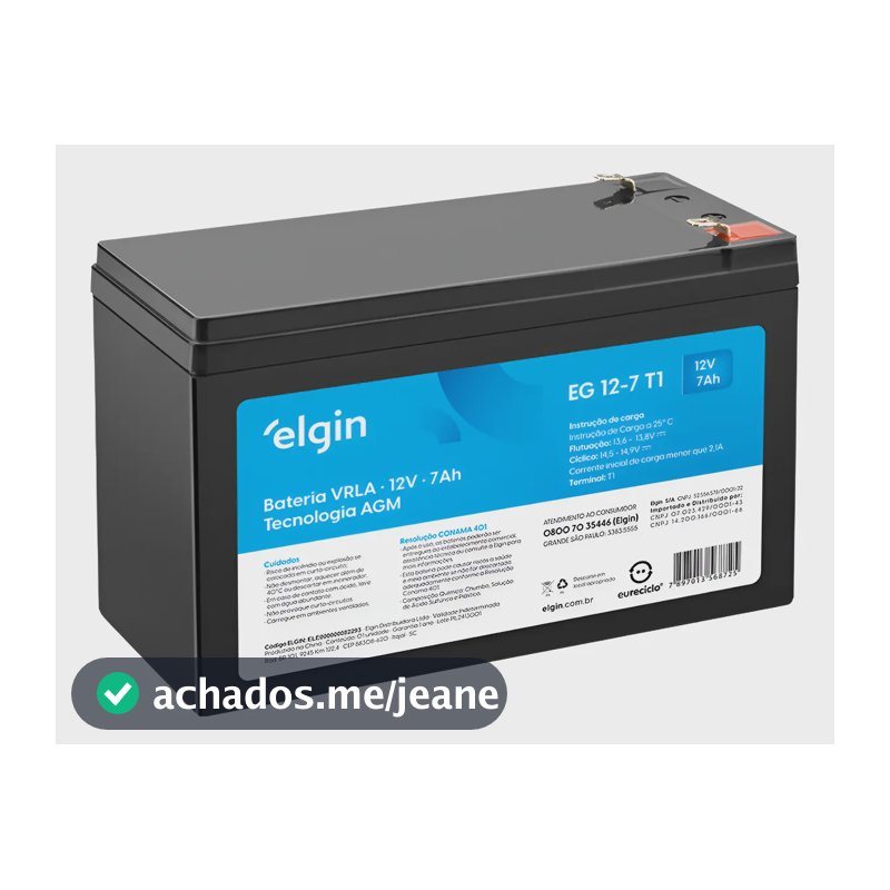 Bateria Selada Chumbo 12v 7a Para Nobreak No-break Elgin