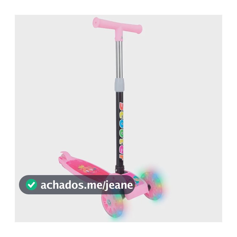 Patinete Infantil 3 Rodas Com Led Dobrável