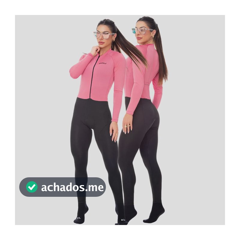 Macacão Perna Longa Manga Longa Macaquinho Feminino Bike Mtb Rosa-claro G