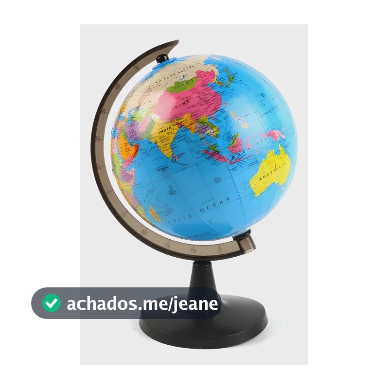 Globo Terrestre 23cm Escolar Educativo Decorativo Geográfico Azul-celeste Preto