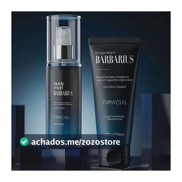 Kit Body Splash Barbarius + Hidratante Desodorante Masculino