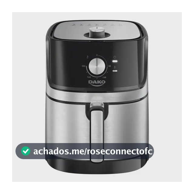 Fritadeira Air Fryer Dako 5 Litros Preto/inox Com Painel Analógico E Potência De 1700w
