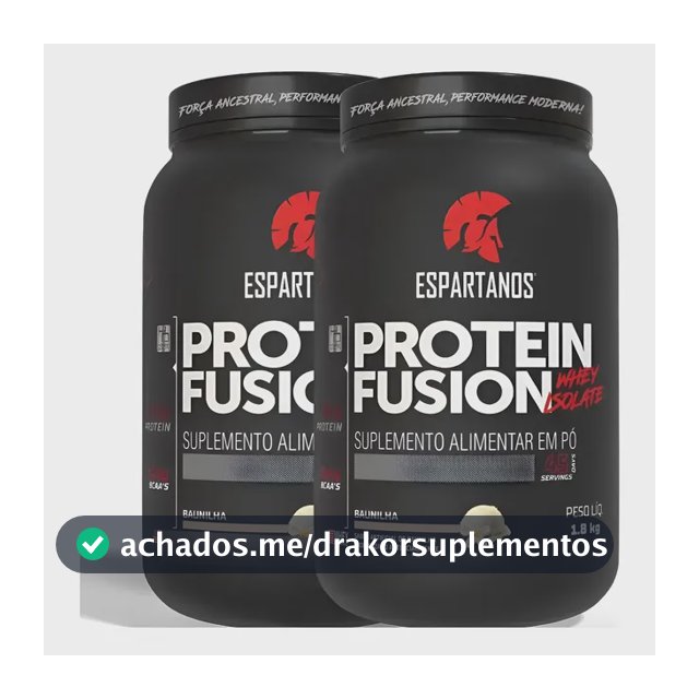 Kit 2x Suplemento Em Pó Whey Protein Fusion 1800g Espartanos