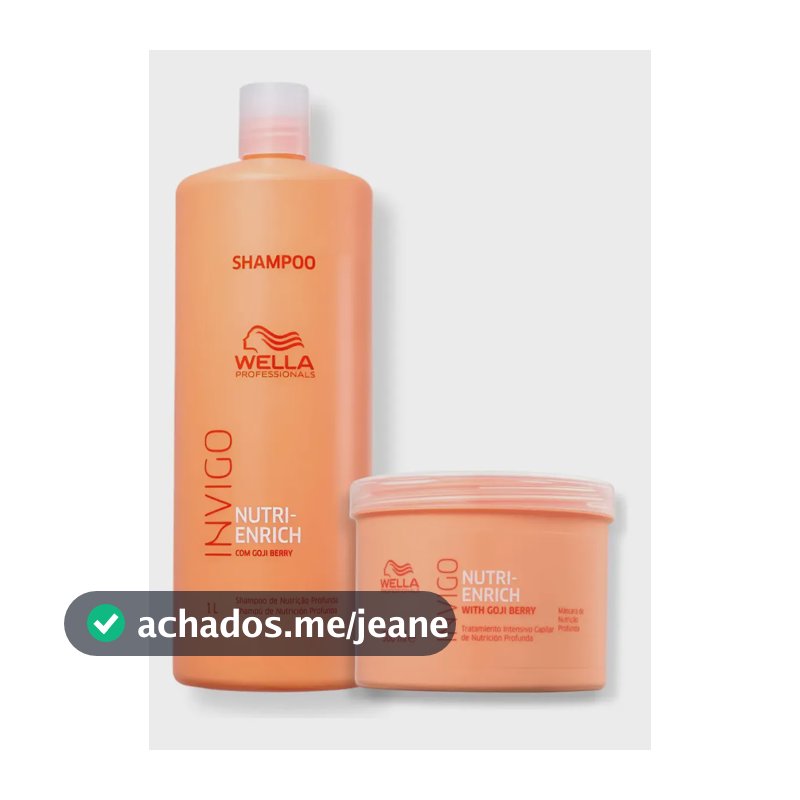 Kit Wella Invigo Nutri Enrich Shampoo 1000ml + Máscara 500ml