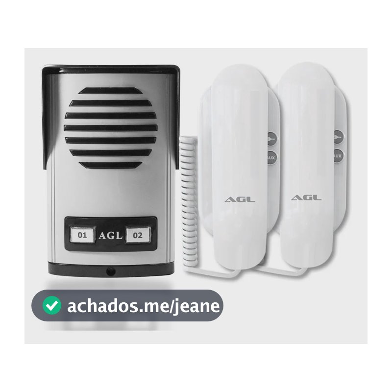 Kit Interfone Porteiro Eletrônico Coletivo Agl 2 Pontos 110V/220V (Bivolt)