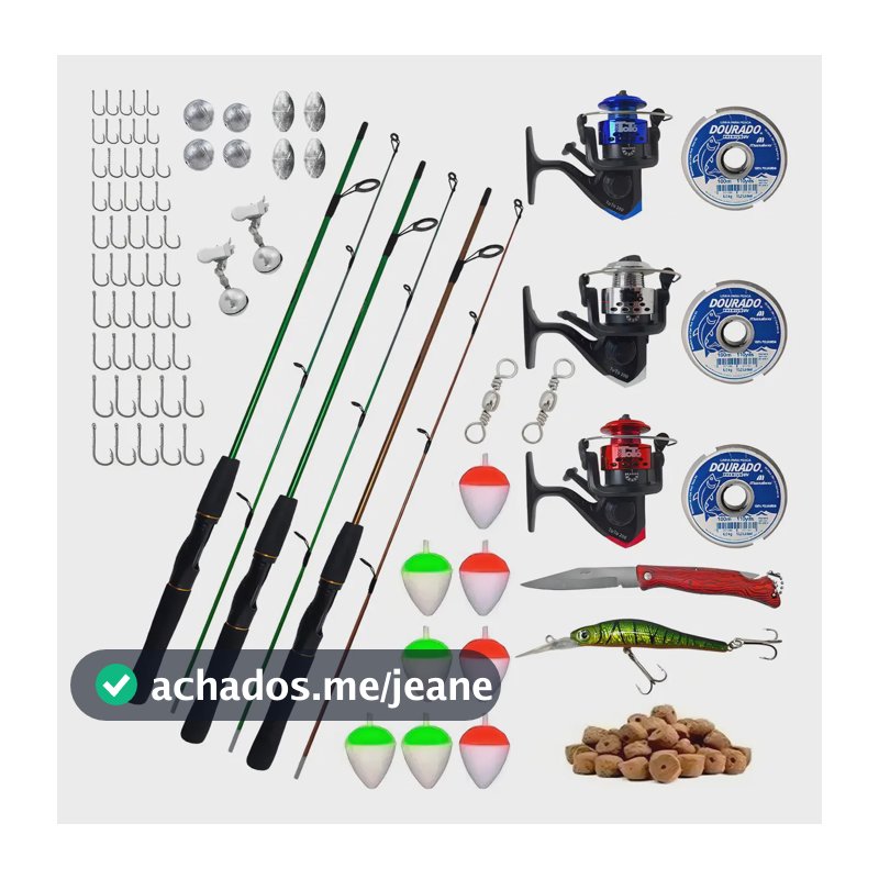 Kit Pescaria Completo Summer Varas Para Molinete 1,20m 6kg Fibra Vidro