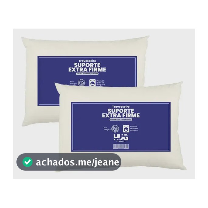 Kit 02 Travesseiro Hug Antialérgico Extra Firme 50cm 70cm