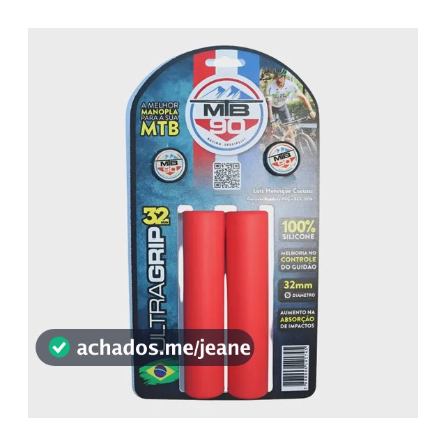 Manopla Punho Competição Mtb90 Ultragrip 32mm 80g Bicicleta Cor Vermelho