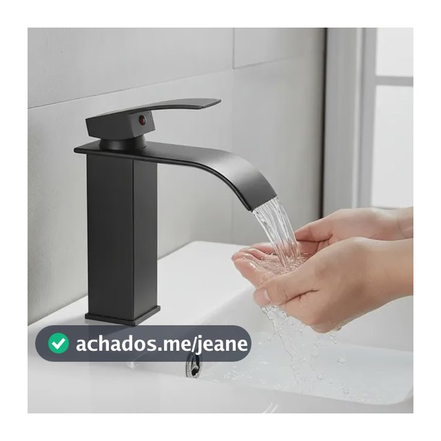 Torneira Banheiro Monocomando Misturador Lavatorio Casacata Preto Fosco Yesop