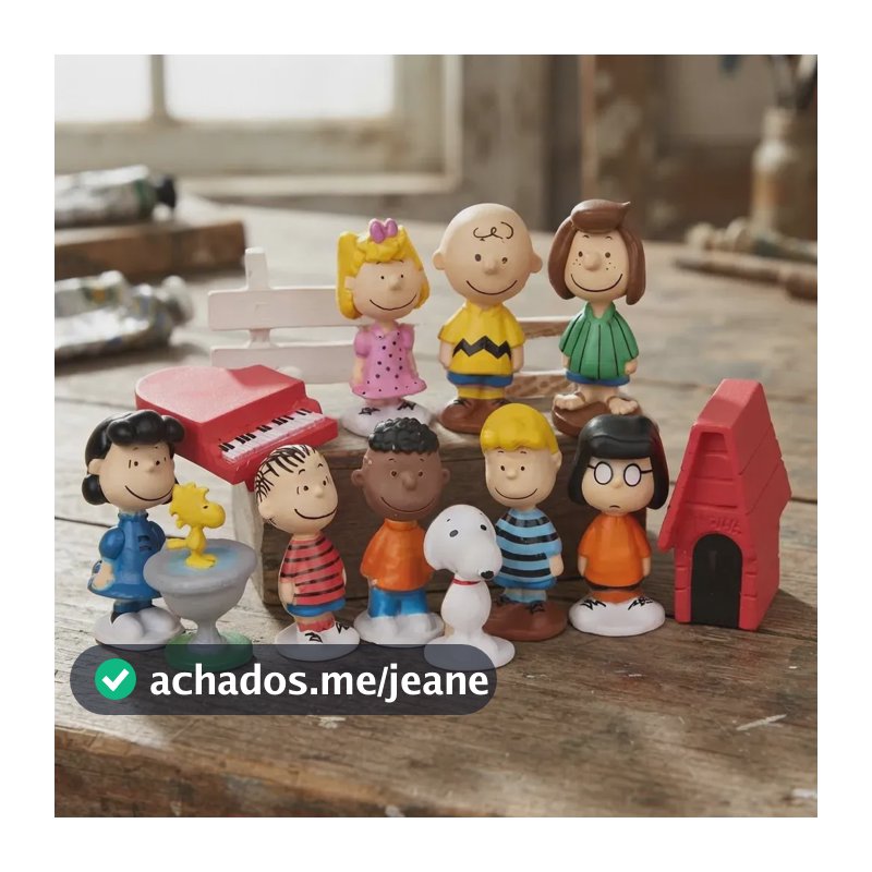 12 Miniaturas Bonecos Snoopy Charlie Brown Coleção Peanuts
