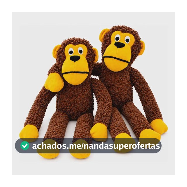 Kit 2 Brinquedo Cachorro Pelúcia Macaco 40 Cm Com Apito