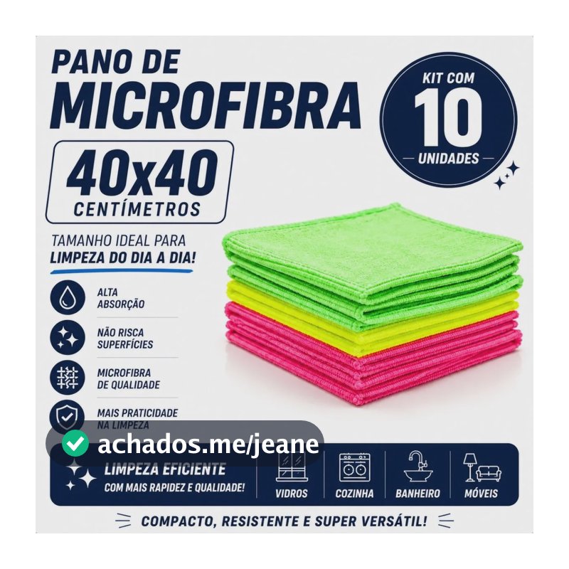 Kit 10 Flanela Microfibra Automotiva Premium Secagem Carro