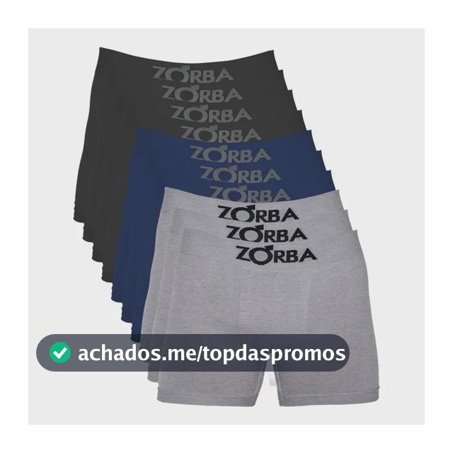 Kit 10 Cuecas Zorba Boxer Sem Costura Algodão 781