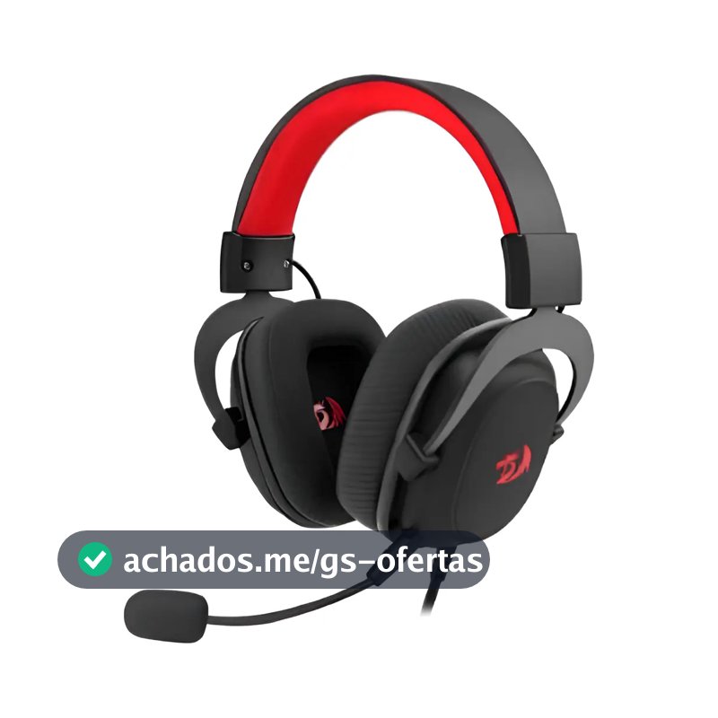 Headset Gamer Redragon Zeus Lite Preto Drivers 53mm com Microfone Removível