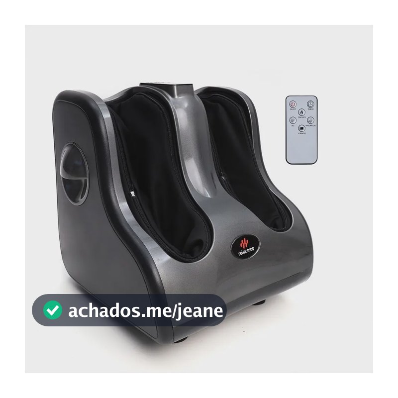 Massageador Relax Pro Massagem Shiatsu Nos Pés E Pernas Preto Com Cinza