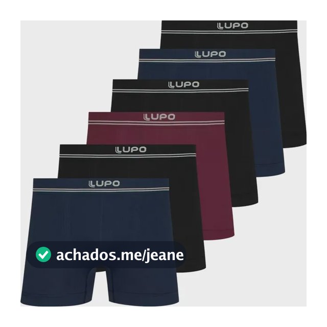 Kit 6 Cuecas Boxer Lupo Sem Costura Box Microfibra Original