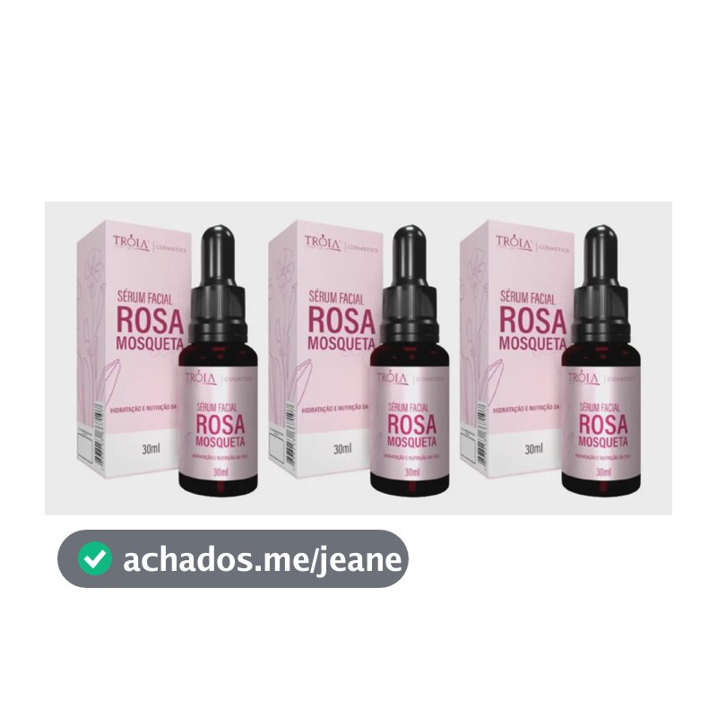 Kit 3 Sérum Facial Rosa Mosqueta Colágeno Ácido Hialurôn
