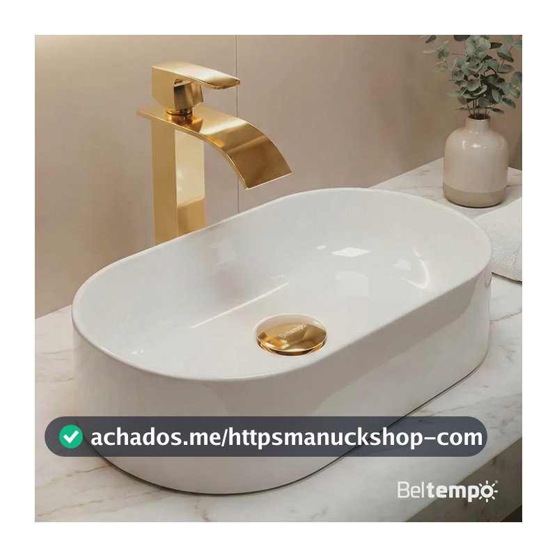 Cuba Pia De Apoio Sobrepor Oval 43x25 Branca Banheiro Lavabo Beltempo Bt-2030 Branco Brilhante