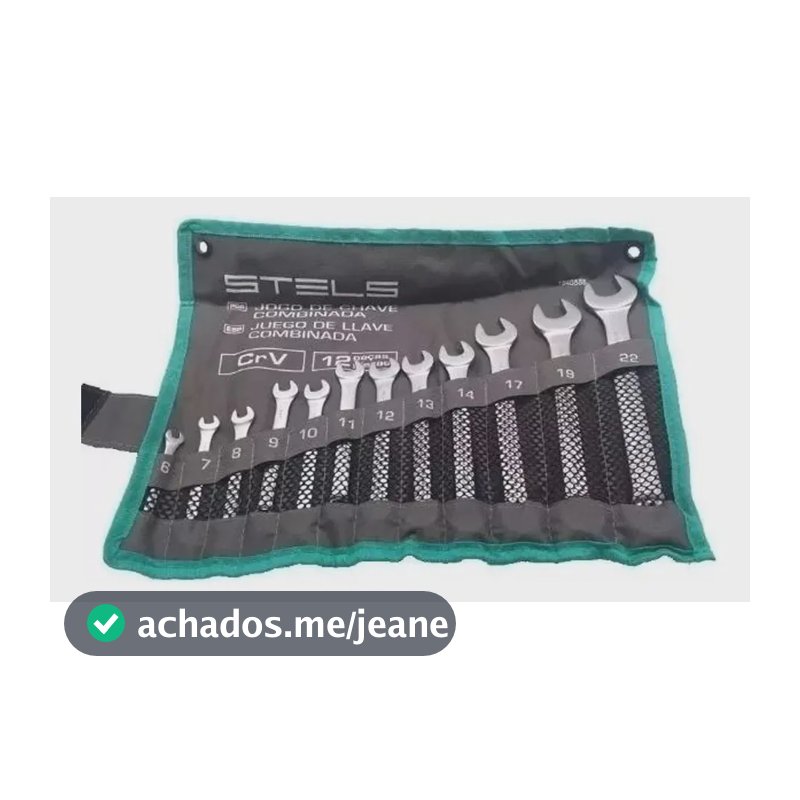 Jogo De Chave Combinada, Cromo Vanadio 6-22mm 12pcs // Stels Verde