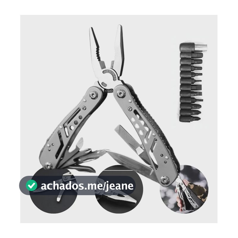 Alicate Canivete Tático Aço Inox 25 Funções