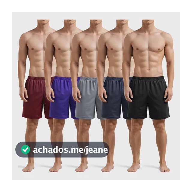 Kit 5 Shorts Masculino Sport Academia Futebol Cores Sortidas