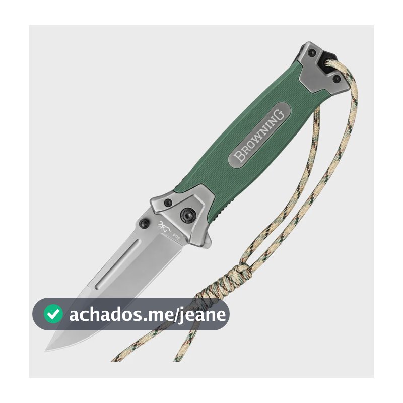 Canivete Tático Semi Automatico Browning 364 Full Verde-musgo