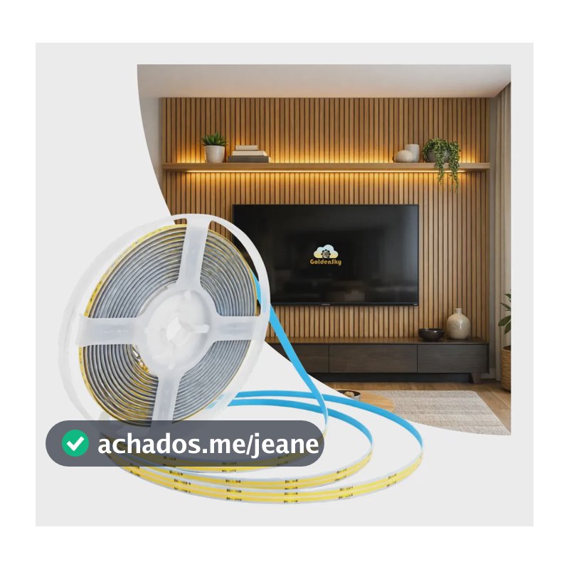 5m Fita Led Cob 288led/m Direta Energia Para Perfil Cor da luz Branco-quente Tensão de operação