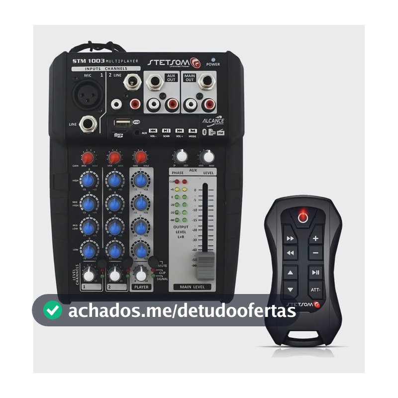 Mesa Stm1003 3 Canais Sd Fm Bt Usb Controle Stetsom Sx Full