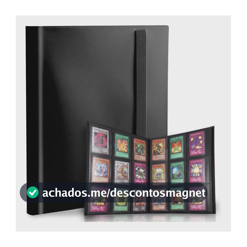 Fichário Álbum Para Cartas Pokémon - 360 Cartas Pasta Otug Preto