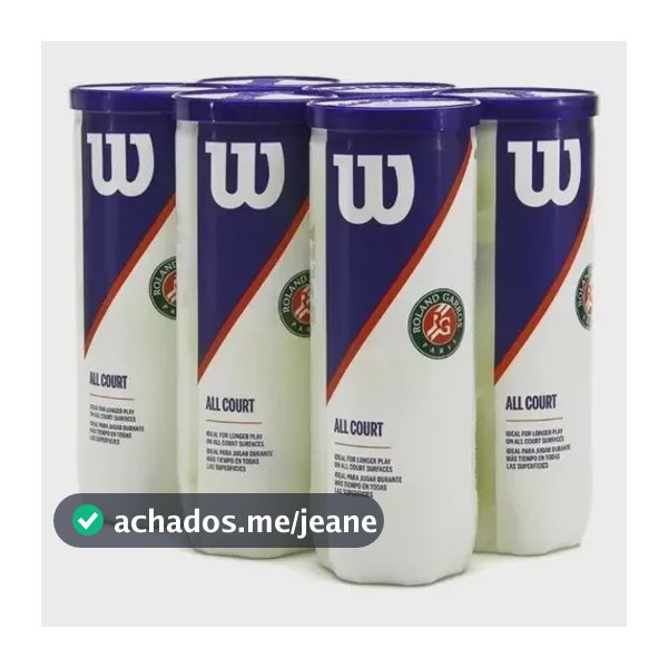 Bola De Tênis Wilson Roland Garros All Court Pack C/6 Tubos