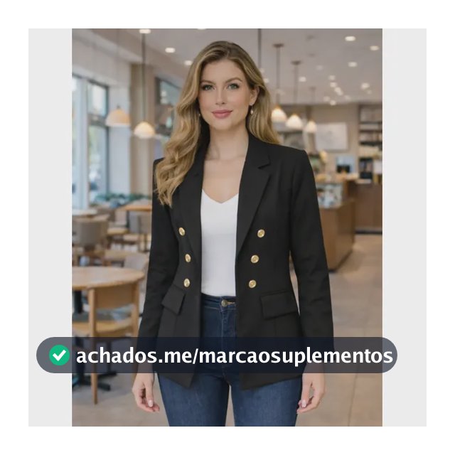 Blazer Feminino Alfaiataria Terninho Social Com Botões