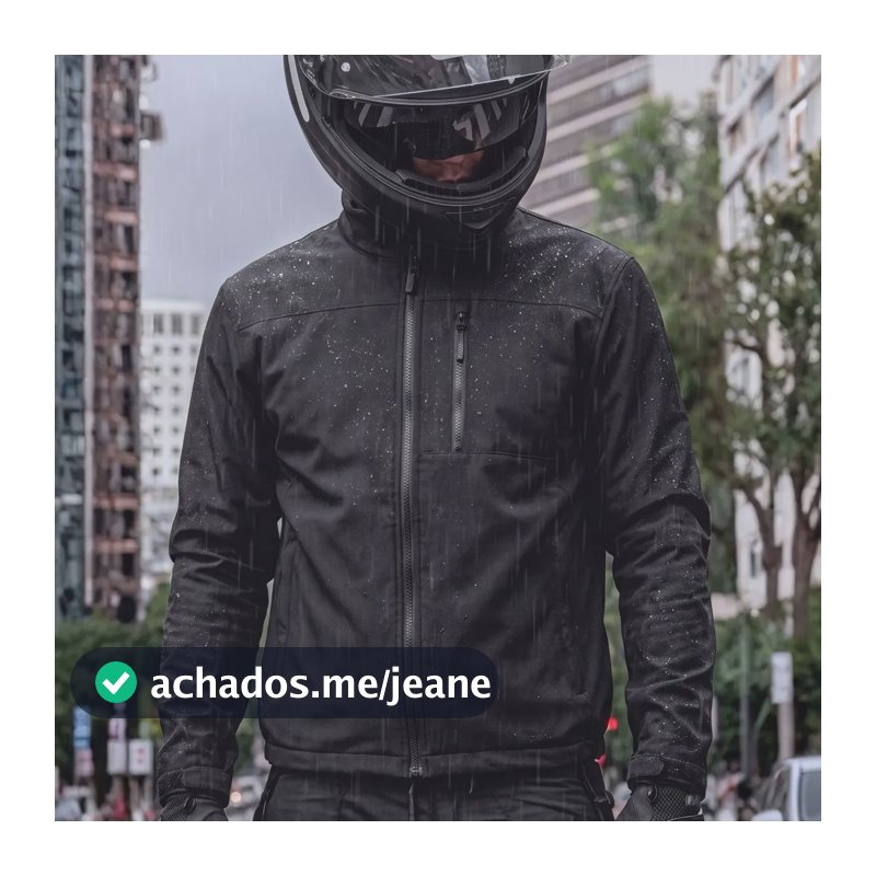 Jaqueta Motoqueiro Impermeável Masculina Com Bolso Style Box 1 Preto Casaco Inverno Masculino Gg