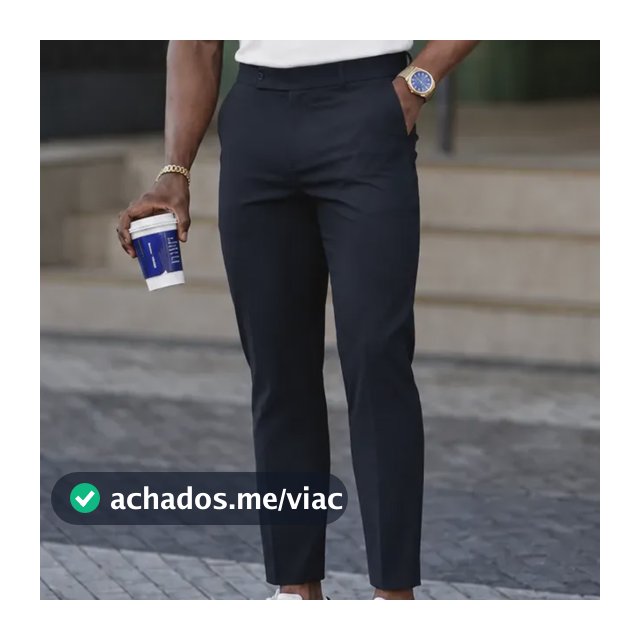 Calça Alfaiataria Masculina Slim Fit Elastano
