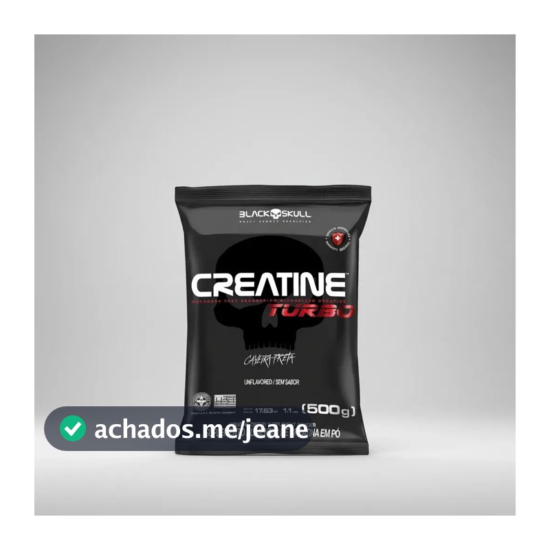 Creatine Turbo 500g Refil Black Skull USA Sem Sabor